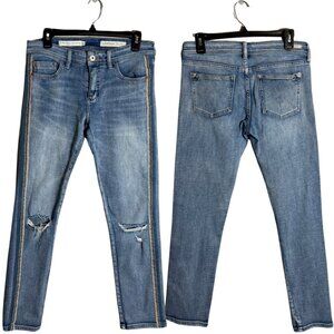 Pilcro Anthropologie Slim Boyfriend Distressed Jeans Women's 26 Blue Side Stripe